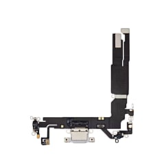 Purchase the white charging port flex cable for iPhone 16.