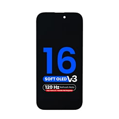 OLED Assembly for iPhone 16 (True Tone Programming and IC Transfer NOT REQUIRED) (Aftermarket QV8 V3 / Soft / 120HZ)