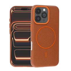 Magnetic Leather Soft Cases (GOLDEN BROWN) for iPhone 16 Pro (Only Ground Shipping)