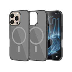 Transparent Magnetic Shockproof Case -BLACK for iPhone 16 Pro Max (Only Ground Shipping)