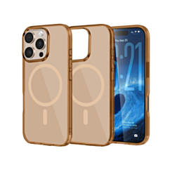 Transparent Magnetic Shockproof Case - BROWN for iPhone 16 Pro Max (Only Ground Shipping)