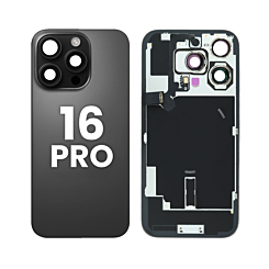 Back Glass with Wireless NFC and MagSafe Magnet for iPhone 16 Pro (Pack of 2) (NO LOGO) (BLACK TITANIUM)