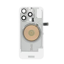 Clear Back Glass with Wireless NFC and MagSafe Magnet for iPhone 16 Pro (NO LOGO) (WHITE TITANIUM)