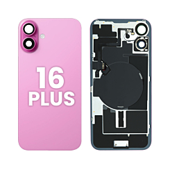 Back Glass with Wireless NFC and MagSafe Magnet for iPhone 16 Plus (Pack of 2) (NO LOGO) (PINK)