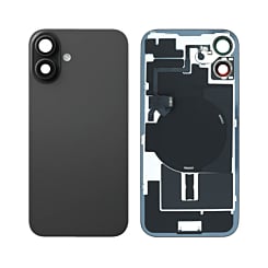 Back Glass with MagSafe Magnet & NFC & Flashlight Flex for iPhone 16 Plus (BLACK) (NO LOGO)