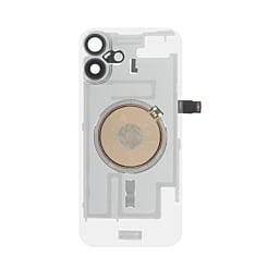 Clear Back Glass with Wireless NFC and MagSafe Magnet for iPhone 16 Plus (NO LOGO) (BLACK)