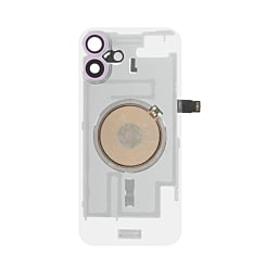 Clear Back Glass with Wireless NFC and MagSafe Magnet for iPhone 16 Plus (NO LOGO) (PINK)