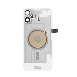 Clear Back Glass with Wireless NFC and MagSafe Magnet for iPhone 16 Plus (NO LOGO) (WHITE)