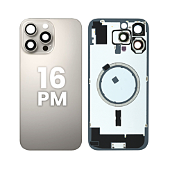 Back Glass with Frame and MagSafe Magnet for iPhone 16 Pro Max (Pack of 2) (NO LOGO) (NATURAL TITANIUM)