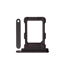 Purchase the Dual SIM Card Tray in Black Titanium for iPhone 16 Pro and 16 Pro Max.