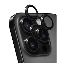 Back Camera Lens with Bracket & Bezel for iPhone 16 Pro / 16 Pro Max (Premium) (BLACK TITANIUM) (3 Piece Set)