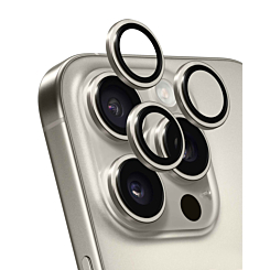 Back Camera Lens with Bracket & Bezel for iPhone 16 Pro / 16 Pro Max (Premium) (NATURAL TITANIUM) (3 Piece Set)