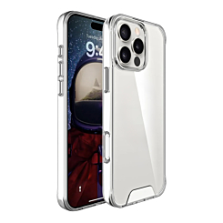 Hard Clear Case with Metal Button - CLEAR for iPhone 16 Pro Max (Only Ground Shipping)
