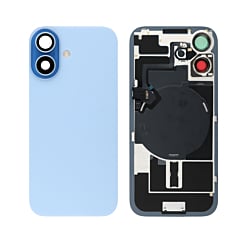 Back Glass with Frame and Wireless NFC Charging Flex and MagSafe Magnet for iPhone 17 (Pack of 2) (MIST BLUE)