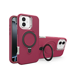 Support Heavy Duty Case with Wireless Charging Kickstand - MAROON for iPhone 17 (Only Ground Shipping)