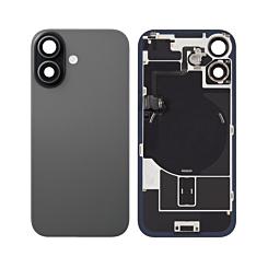 Back Glass with Frame and Wireless NFC Charging Flex and MagSafe Magnet for iPhone 17 (NO LOGO) (BLACK)