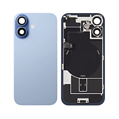 Back Glass with Frame and Wireless NFC Charging Flex and MagSafe Magnet for iPhone 17 (NO LOGO) (MIST BLUE)