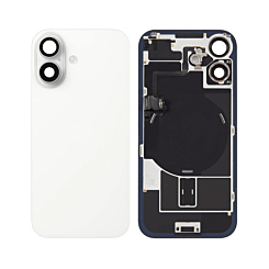 Back Glass with Frame and Wireless NFC Charging Flex and MagSafe Magnet for iPhone 17 (NO LOGO) (WHITE)