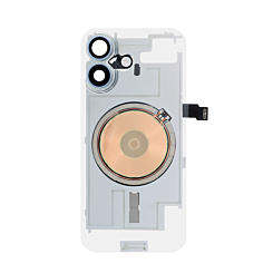 Clear Back Glass with Frame and Wireless NFC Charging Flex and MagSafe Magnet for iPhone 17 (NO LOGO) (MIST BLUE)