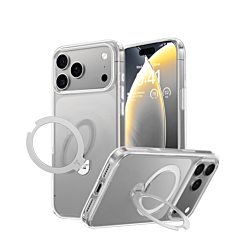 Transparent Magnetic Case with Kickstand - CLEAR for iPhone 17 Pro (Only Ground Shipping)