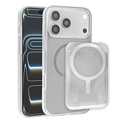 Glitter Magnetic Case with Wallet Slot -CLEAR for iPhone 17 Pro (Only Ground Shipping)