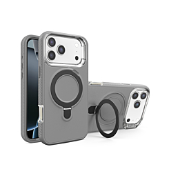 Support Heavy Duty Case with Wireless Charging Kickstand - GRAY for iPhone 17 Pro (Only Ground Shipping)