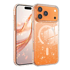 Ultra Glossy Protector Case with Magsafe - GLITTER ORANGE for iPhone 17 Pro (Only Ground Shipping)