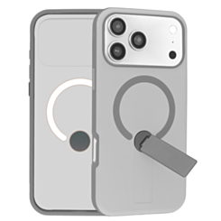 Shockproof Rugger Magnetic Case with Kickstand (GRAY) for iPhone 17 Pro Max (Only Ground Shipping)
