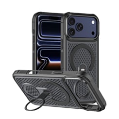Honeycomb Design 360 Rotating Ring Kickstand Case (BLACK) for iPhone 17 Pro Max (Only Ground Shipping)