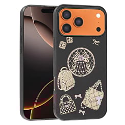 Luxury Diamond Shiny Cases with Bag Design - BLACK for iPhone 17 Pro Max (Only Ground Shipping)