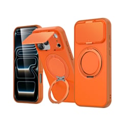 Flip Lens Cover Case with MagSafe Ring Kickstand (ORANGE) for iPhone 17 Pro Max (Only Ground Shipping)