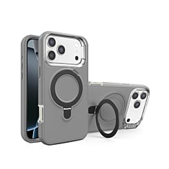 Support Heavy Duty Case with Wireless Charging Kickstand - GRAY for iPhone 17 Pro Max (Only Ground Shipping)