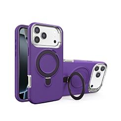 Support Heavy Duty Case with Wireless Charging Kickstand - PURPLE for iPhone 17 Pro Max (Only Ground Shipping)