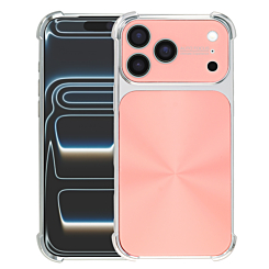 CD-Pattern Electroplated Four Corner Shockproof Case - PINK for iPhone 17 Pro Max (Only Ground Shipping)