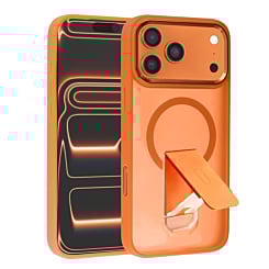 Clear  Magnetic Case with Built-in Kickstand - ORANGE  for iPhone 17 Pro Max (Only Ground Shipping)