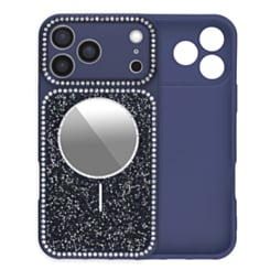 Glitter Rhinestone Mirror Case with MagSafe Ring (DARK BLUE) for iPhone 17 Pro Max (Only Ground Shipping)
