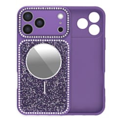 Glitter Rhinestone Mirror Case with MagSafe Ring (PURPLE) for iPhone 17 Pro Max (Only Ground Shipping)