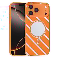 Magnetic Mirror Phone Case with Wireless Charging - ORANGE for iPhone 17 Pro Max (Only Ground Shipping)
