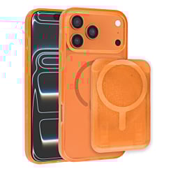 Glitter Magnetic Case with Wallet Slot - ORANGE  for iPhone 17 Pro Max (Only Ground Shipping)