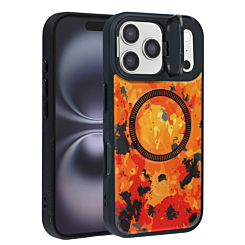 Camo Design Thin Magnetic Case with Camera Stand Kickstand - Style 3 for iPhone 17 Pro Max (Only Ground Shipping)