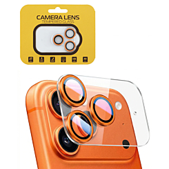 Clear Back Camera Tempered Glass with Metal Ring for 17 Pro (COSMIC ORANGE)