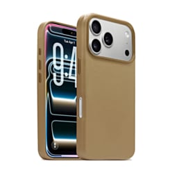 New Leather Case with Wireless Charger with IC Chip (LIGHT BROWN) for iPhone 17 Pro Max (Only Ground Shipping)
