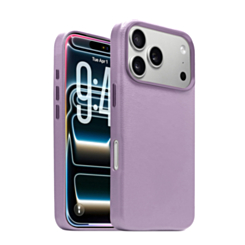 New Leather Case with Wireless Charger with IC Chip (LIGHT PURPLE) for iPhone 17 Pro (Only Ground Shipping)