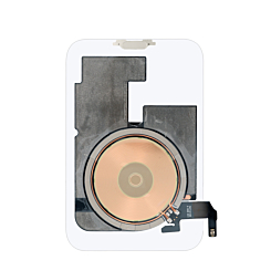 Clear Back Glass w/Frame and Wireless NFC Charging Flex and MagSafe Magnet for iP 17 Pro Max (NO LOGO) (CLEAR)