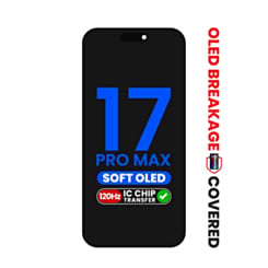 OLED Assembly for iPhone 17 Pro Max (Aftermarket Soft / QV8 / 120HZ) (Exclusive OLED Breakage Warranty) (IC Transfer Eligible)