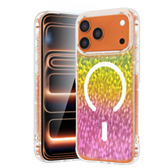 CD-Pattern Electroplated Four Corner Shockproof Case (RAINBOW) for iPhone 17 Pro Max (Only Ground Shipping)