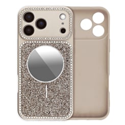 Glitter Rhinestone Mirror Case with MagSafe Ring (GOLD) for iPhone 17 Pro Max (Only Ground Shipping)