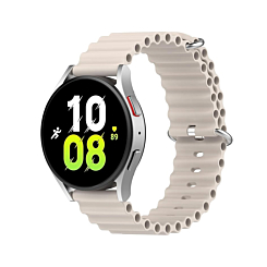Ocean Band Silicone Sport Strap Band with Double Metal Rings for Galaxy Watch (20mm) (STAR LIGHT) (Only Ground Shipping)