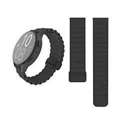 Silicone Marine Sport Strap Band with Magnetic Closure for Galaxy Watch (20mm) (BLACK) (Only Ground Shipping)