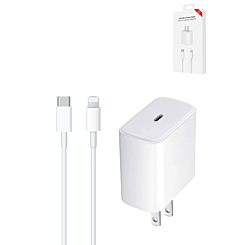 Stock up on the 20W USB C-L Non-MFI Charging Cable with 20W USB-C Power Adapter 3 ft Only Ground Shipping.






